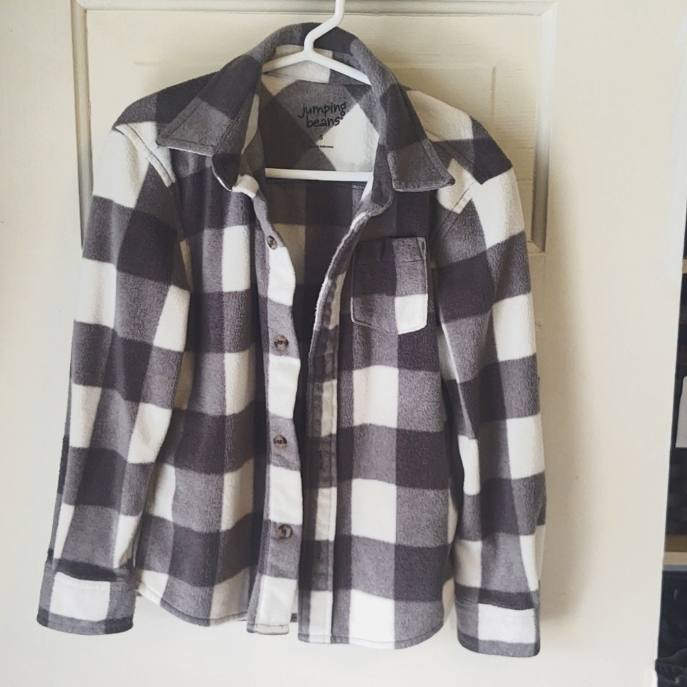 Cotton fleece button down shirt
